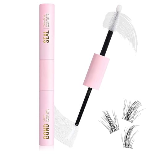Eyelash Glue Bond and Seal Lash Glue 2 in 1 for Individual Cluster DIY Eyelash Extensions Super Strong Hold Eyelashs Adhesive White Lashes Glues Clear