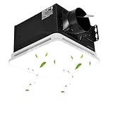 VEVOR Bathroom Exhaust Fan with LED Light, 80 CFM 4000K Bathroom Vent, 1.5 Sones Low-Noise, Premium Motor Ceiling Fan for Laundry Room, Storage Room, Home Ventilation, White