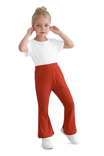 Image of Toddler Baby Girls Fall Bell Bottoms Pants Ruffle Flare Pants Soft Fleece Trousers for Children's