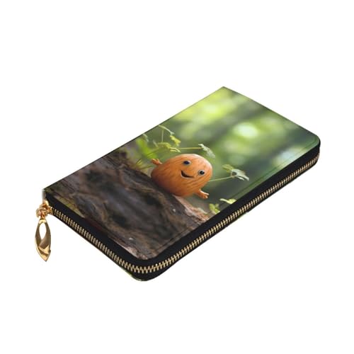 Stylish Cute little potato Printing Leather Wallet - Long Clutch for Women, RDurable Material, 12 Card Slots, Zipper Compartments3
