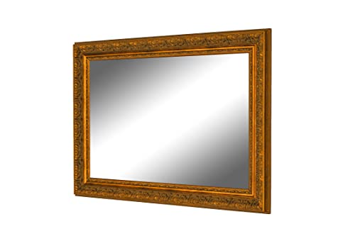 Hitchcock Butterfield 24.5" X 60.5" Rectangle Chalet Traditional Vintage Gold Bathroom Mirror, Vanity Mirror, Wall Mirror, Accent Mirror, Decorative Mirror, Full Length Body Mirror #TOP2