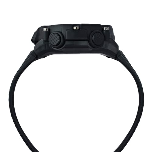 Image of Helix by Timex Ana Digital Watch for Man with Black Round Dial & Black Silicone Strap Band Water Resistant Men's Wrist Watches - TWESK7603T