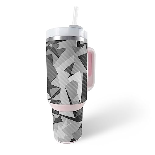 Image of MightySkins Carbon Fiber Skin Compatible With Stanley The Quencher H2.0 FlowState 40 Oz Tumbler - Mono Camo | Protective, Durable Textured Carbon Fiber Finish | Easy To Apply, Remove, and Change Style