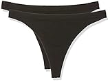 Unno DIM Basic Sin Costuras Pack x2 Dim Basic Tanga, Negro (Negro 0hz), (Tamaño del Fabricante:S/M) 2 para Mujer