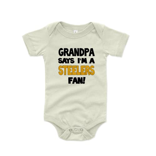 Image of NanyCrafts Baby's My Grandpa Says I'm a Steelers Fan Bodysuit, Baby Steelers Fan