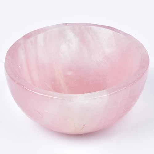 MOGEMT Large Rose Quartz Crystal Bowl...