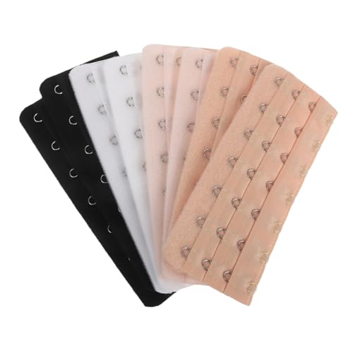 FRCOLOR 8 Piezas Extensor Sujetador Ganchos Ajustable Cómodo Antideslizante Compatible Lencería Premamá Moldeadora Blanco Negro