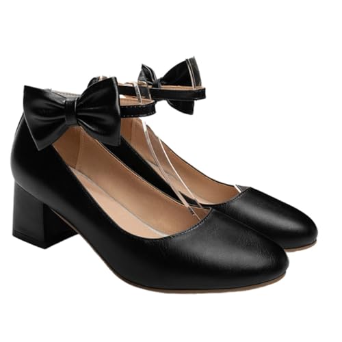 Chaussures à talons épais confortables pour femmes élégantes avec nœud