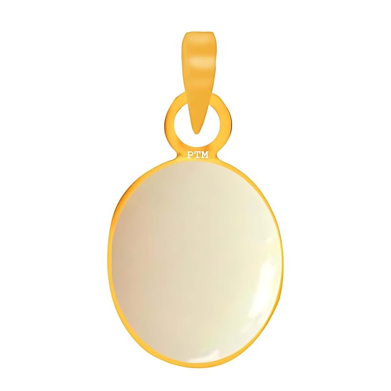 Ptm Natural Opal 3.25 to 10.25 Ratti or 3.00 to 9.50 Carat Astrological Certified Gemstone Panchdhatu/5 Metals 22k Gold Plated Pendant for Men & Women