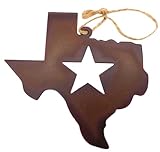 Texas Ornament Lone Star State Shaped Metal Rustic Christmas Tree Decoration