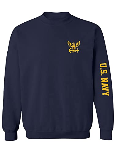 zerogravitee U.S. Navy Gold Sleeve Print Crewneck Sweatshirt