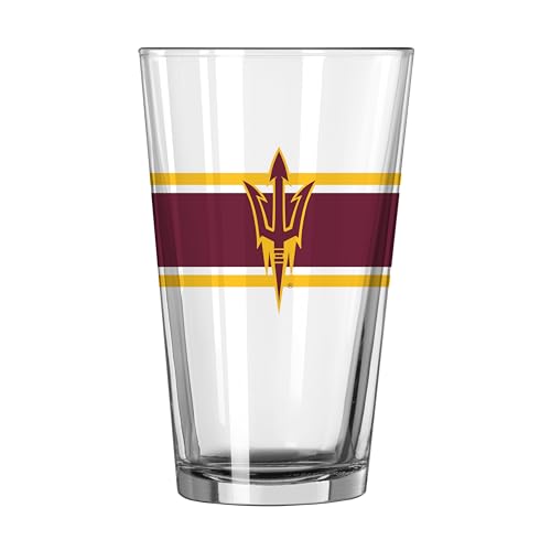 Image of Logo Brands NCAA 16 oz Pint Glass - Durable Glass With Bold Team Color- Chip-Resistant Rim Drinkware For Fans, Tailgates, Home Bars & Everyday Use