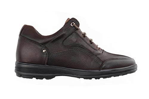 CALTO Men's Invisible Height Increasing Elevator Shoes - Dark Brown Leather Lace-up Lightweight Casual Walkers - 2.8 Inches Taller - K3045- Size 11 D(M) US2