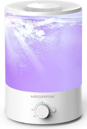 Image of MegaWise Cool Mist Humidifiers for Babies, Bedroom, Nursery, Home and Office | Super Quiet Ultrasonic Vaporizer, Large Top-Refill 3.5L, Essential Oil Diffuser, Auto Off, Easy Clean