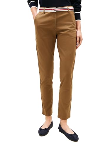 Image of Tommy Hilfiger Women's Twill Slim Chino Pants with Stretch Mid Rise Ankle Pants