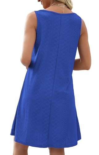 Image of elescat Swimsuit Coverup Summer Dresses for Women Eyelet Casual Loose Sleeveless Sundress with Pockets 2026