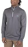 HABIT Men's Black Fork Mountain Trail 1/4 Zip Performance Layer, Granite Gray, Large