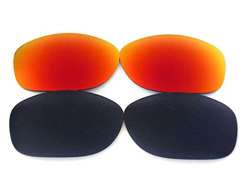 Galaxy Replacement Lenses for Oakley Pit Bull Black&Red Color Polarized 2 Pairs,FREE S&H.