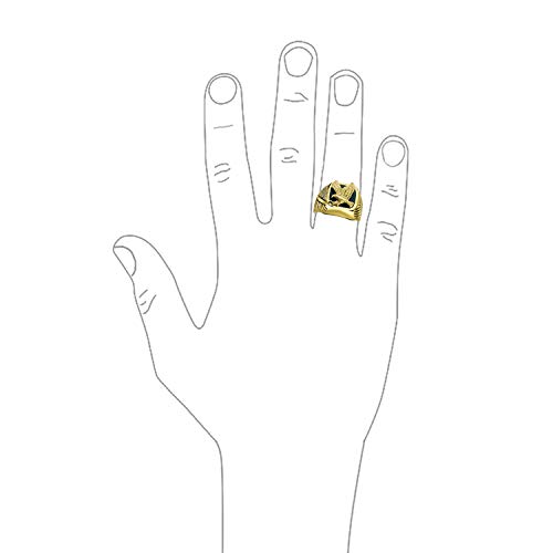 Bling Jewelry Personalize Mens Large Statement Square Black Patriotic USA American Bald Eagle Signet Ring For Men Gold Plated Silver Tone Stainless Steel by Bling Jewelry - Image 4