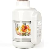 Baby Food Maker Glass Baby Food Steamer and Blender 12oz No Plastic Food Processor 9 in 1 Onestep Puree Maker Dishwasher Safe Glass Food Grinder 6 Stainless Steel Blades Timer with Recipe