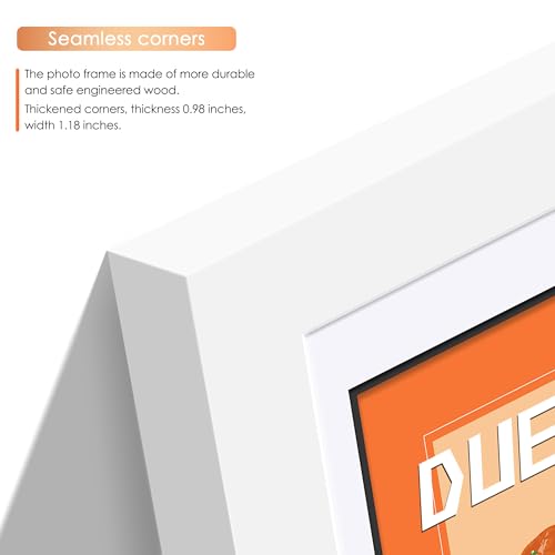 Image of DUENPY 16x22 Vinyl Frame For 12.5x12.5 Cover Black Mat White