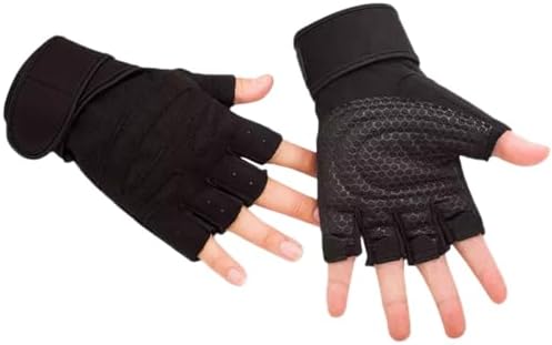 Luva Academia Meio Dedo com Proteção Antiderrapante para Musculaç...