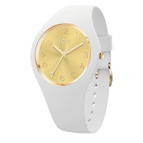 ICE-WATCH - Ice Champagne White Gold - Montre Blanche pour Femme avec Bracelet en Silicone - 025250 (Small 37)