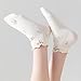 bropapa Women’s Ruffle Ankle Socks Vintage Patterned Fashion Short Dress Sock Cute Lettuce Embroidery Casual Floral Socks 6 Pack