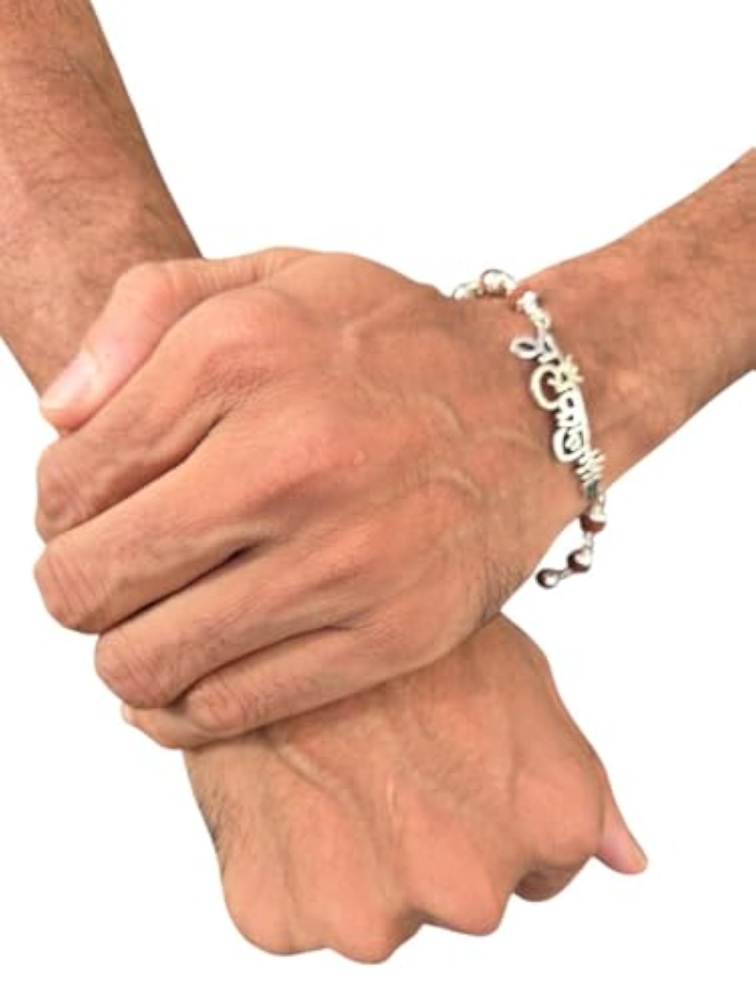 Men's 925 Silver Mahakal Name Bracelet with Rudraksha