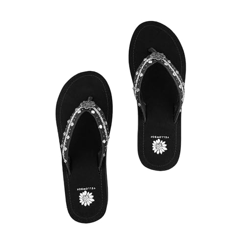 Yellow Box Women's Terell Wedge Sandal, Round Toe, Medium-High 2 Inch Heel, 0.75 Inch Platform Comfortable Flip-Flop3