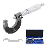 Smgda Outside Micrometer, Ratchet Stop, 0-25mm Range, 0.01mm Graduation, +/-0.004mm Accuracy, Precision Machinist Tool