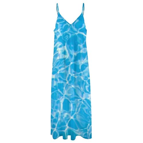 Robe sans manches longue col V au tombé fluide et décontracté - 3
