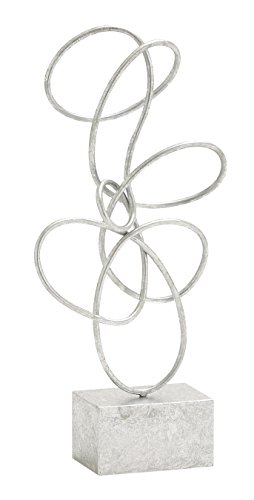 Deco 79 Metal Abstract Swirl Sculpture, 10" X 4" X 22", Silver #TOP6
