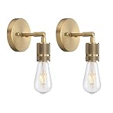 Phansthy 1-Light Sconce Light Antique Brass Finished Wall Sconces Set of Two for Bedroom Hallway Bat