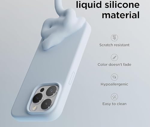 Image of Back Cover for iPhone 13 Pro Case,[Military Shockproof Protection] Liquid Silicone Case with [Soft Anti-Scratch Microfiber Lining for iPhone 13 Pro (Light Blue)