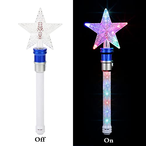 XJSGS- Light Up LED Wand Star Light Flashing Wands,Magic Wand Rotating Toy for Girls and Boys christmas & birthday gift (Star 2PCS)