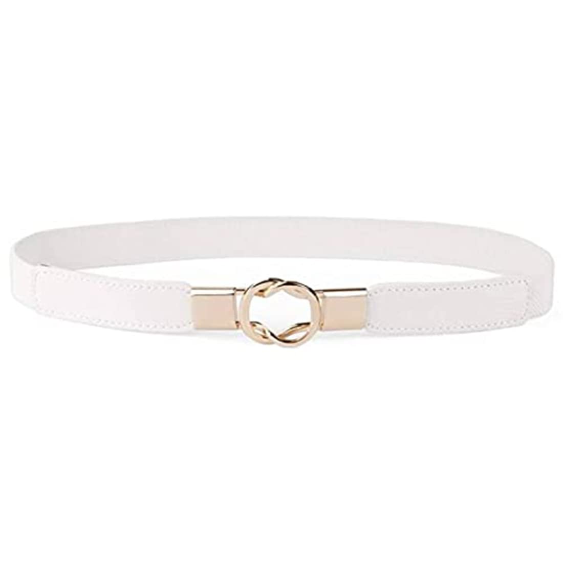 redhorns Elastic Fabric Waist Belt for Women Dresses Elegant Vintage Design Stretchy Slim Ladies Belt for Saree Girls Jeans - Free Size (GRP-LD37WT_White)-picture-0