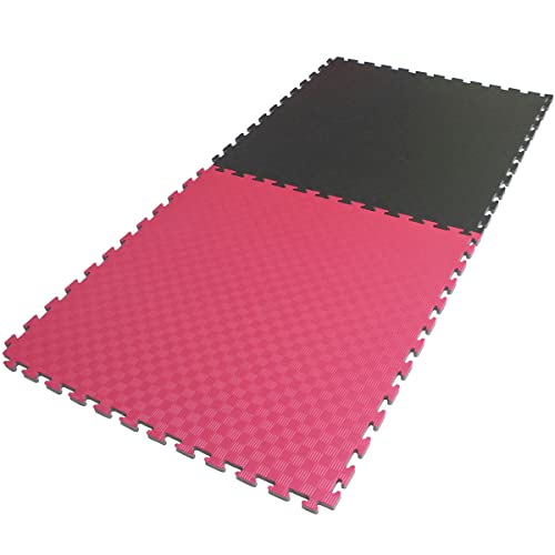 Review de Pisos economicos al mejor precio. 29 FIRE SPORTS® Tatami 1 Pieza Gym Piso Ligero para Karate 2 cm, Bicolor Económico Negro/Rojo, alfombrilla de espuma colchoneta mat individual para ejercicio como yoga cardio...