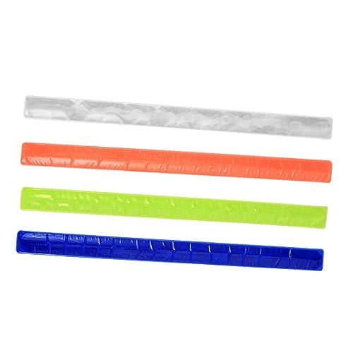 POPETPOP 8Pcs PVC Slap Bands Reflective Night Running Bracelets for High Visibility Dark for Walking Hiking Jogging and Outdoor Activities Random Colors