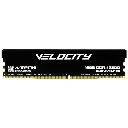 Image of A-Tech Velocity RAM 16GB DDR4 3200MHz (PC4-25600) XMP 2.0 UDIMM 1.2V Non-ECC DIMM 288-Pin Desktop Computer Gaming Memory - AV16G4D32X