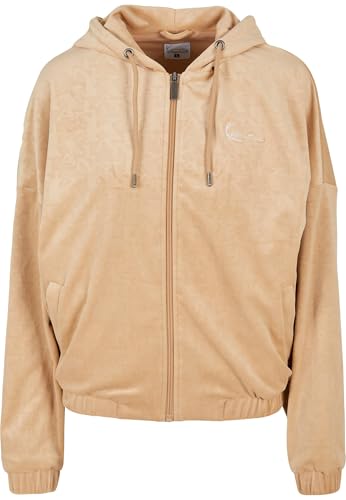 Karl Kani Damen KW224-032-1KK Chest Signature Velvet Logo Jacket Sand, S