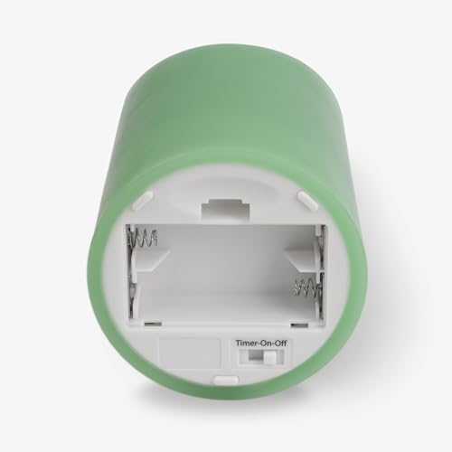 Image of Luminara Flameless LED Battery Operated Flickering Pillar Moving Flame Candles (Vibrant Green, 3 inch x 4.5 inch)