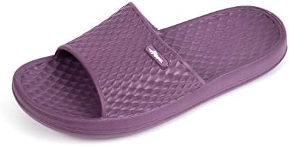 FUNKYMONKEY Womens Bathroom Shower Slippers Indoor Home Beach Non Slip Sandal (11 M US, Dk Purple)