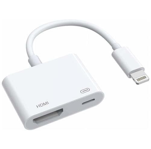 [Apple MFi Certified] Apple Lightning to HDMI Adapter for iPhone to TV 1080P Digital AV Adapter 4K Sync Screen Connector Cable Compatible for iPhone 14 13 12 11 XS XR X 8 to HDTV Projector Monitor