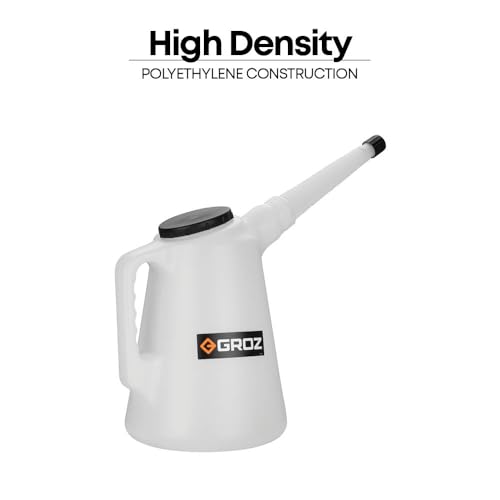 Image of Groz Plastic Measure 3 Litres with Flexible Spout | High Density Construction | Easy Measuring and Transfering | Funnel for Petrol, Diesel, Fluid Transfer | MSR /P /F-3