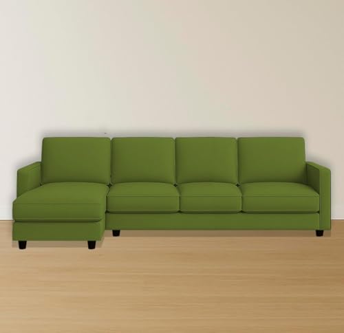 Image of The MM Furniture store Premium Fabric Sofa - Olive (6 Seater - LHS)