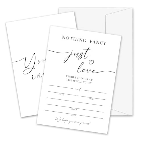 Kqfdr Minimalism White Wedding Invitations