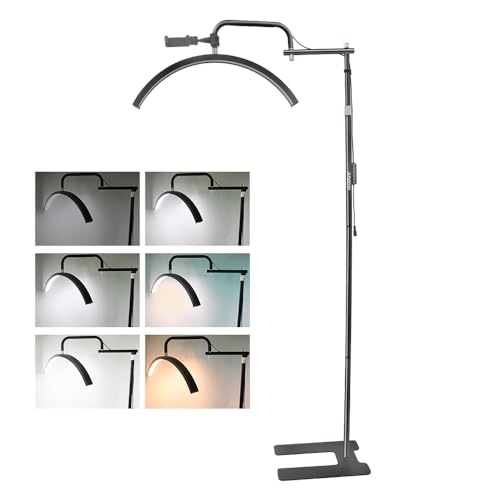Miniatura 4 de Andoer Lámpara De Escritorio De Media Luna, Led 3200k-5600k Regulable Con Soporte De Luz, Soporte Para Teléfono Y Control Remoto Para Salón De Belleza, Maquillaje Y Fotografía