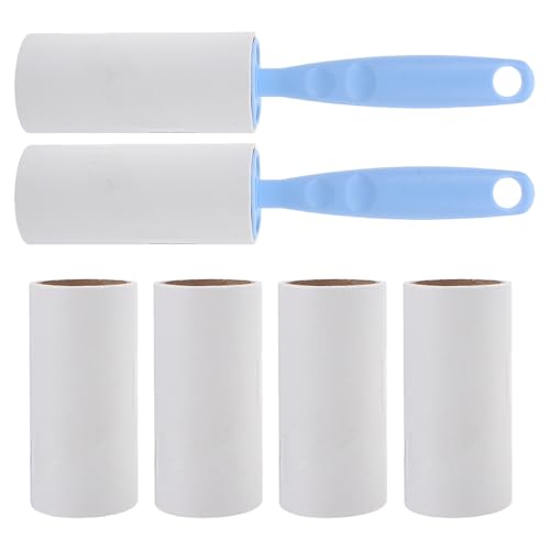 HEMOTON 8 Pièces Lot de 8 Rouleaux Adhésifs Bleus Réutilisables pour Poils D’Animaux, Rouleau Anti-Peluches Portable à Forte Adhérence, pour Vêtements, Canapés, Tapis, Nettoyage