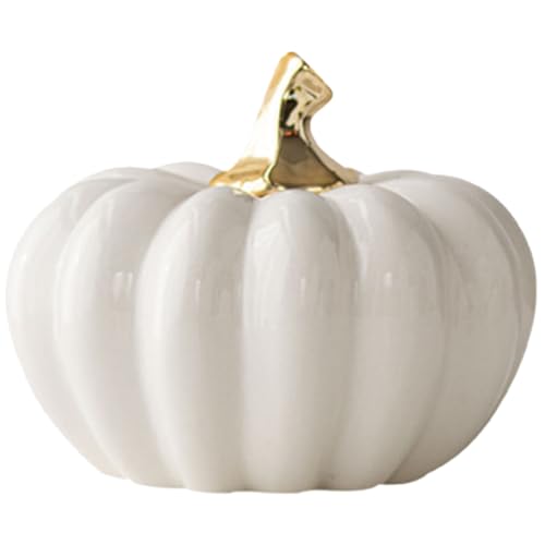 BESPORTBLE Nordischer Keramikkürbis Künstliches Gemüse Kürbisdekorationen Aus Keramik Realistischer Kürbis Mini-kürbisskulptur Thanksgiving Kürbis Figur Haushaltsprodukte Schreibtisch Weiß